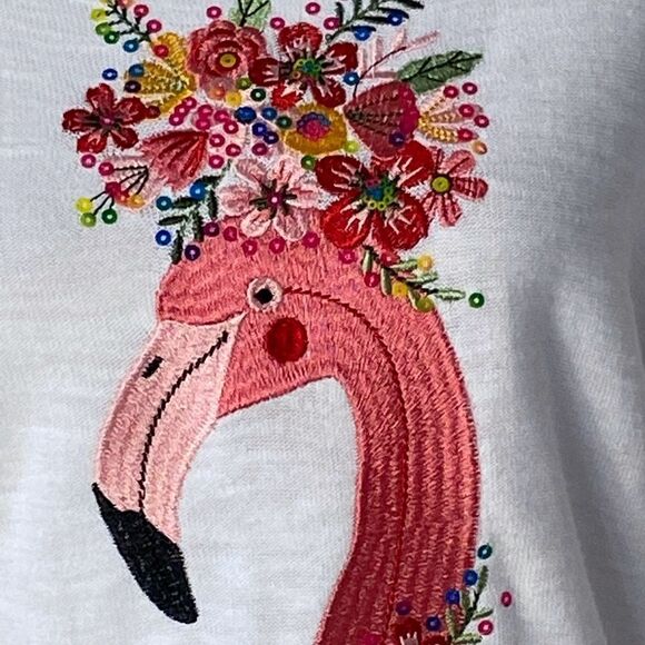 CABANA CAY Women's Large Flamingo Pull Over Sweater - Picture 2 of 5